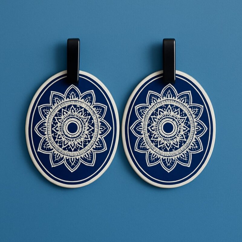 Mandala Glow Wooden Earrings - Image 2
