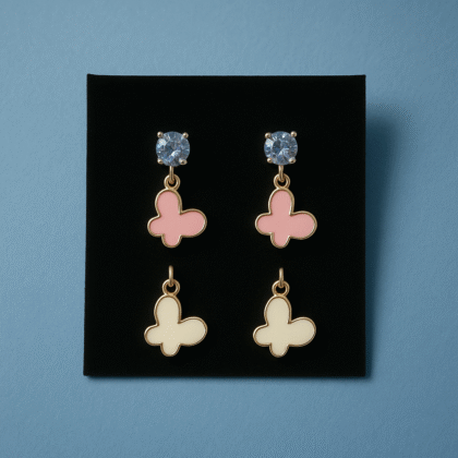 Sparkle Bloom Butterfly Combo Earrings Set