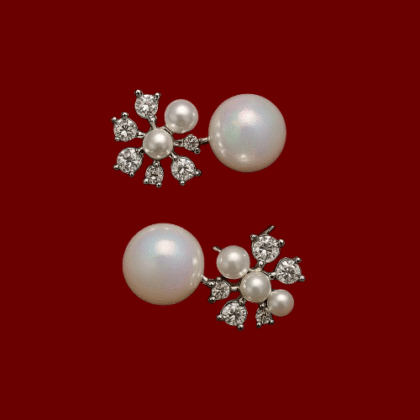 Royal Pearl Blossom Earings